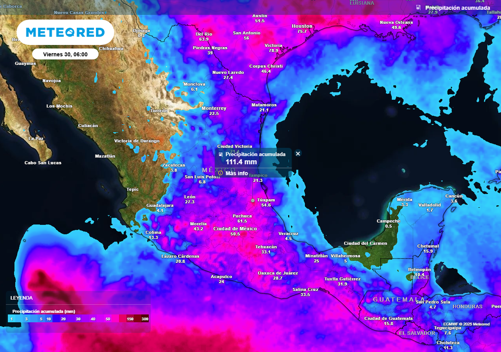 Pronóstico de lluvias acumuladas en milímetros Pronóstico de lluvias acumuladas en milímetros