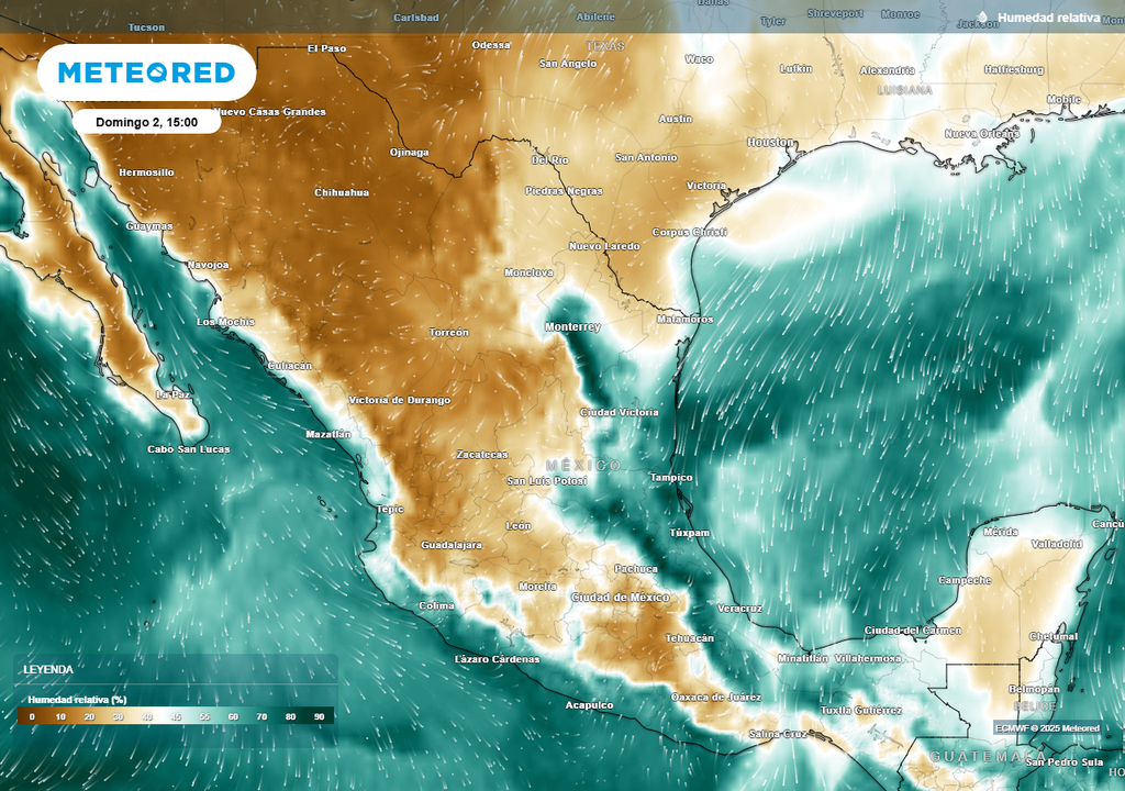 Pronóstico de humedad relativa en porcentaje