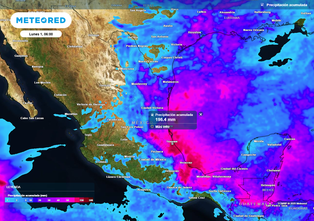 Pronóstico de lluvias acumuladas en milímetros Pronóstico de lluvias acumuladas en milímetros
