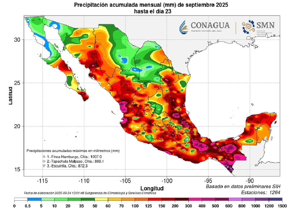 Acumulado de precipitaciones en milímetros Acumulado de precipitaciones en milímetros