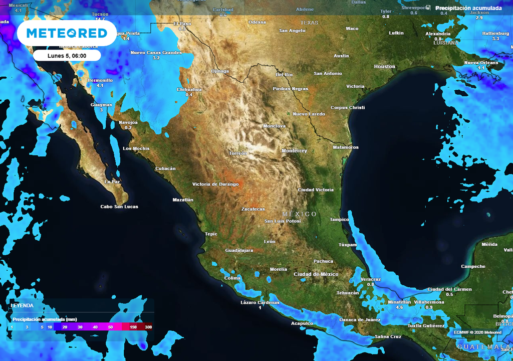 Pronóstico de precipitaciones acumuladas en milímetros