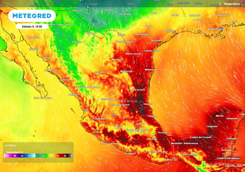 Pronóstico de temperaturas en grados Celsius