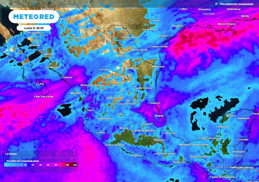Pronóstico de lluvias acumuladas en milímetros Pronóstico de lluvias acumuladas en milímetros