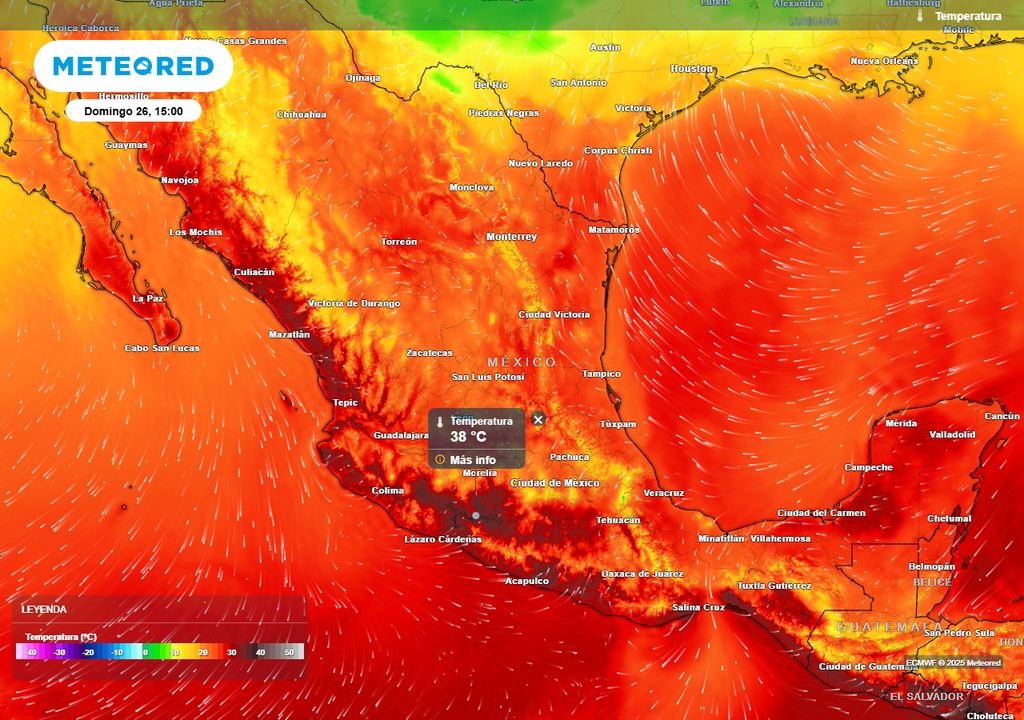 Pronóstico de temperaturas en grados Celsius