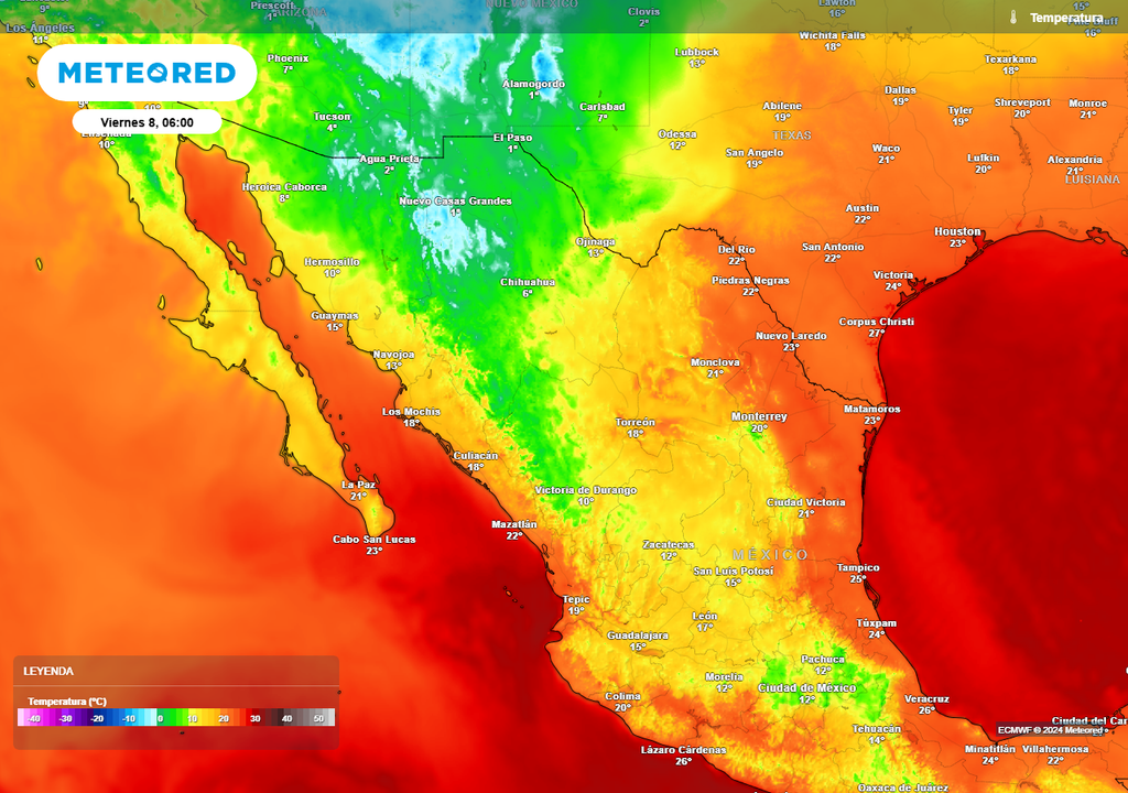 Pronóstico de temperaturas en grados Celsius Pronóstico de temperaturas en grados Celsius
