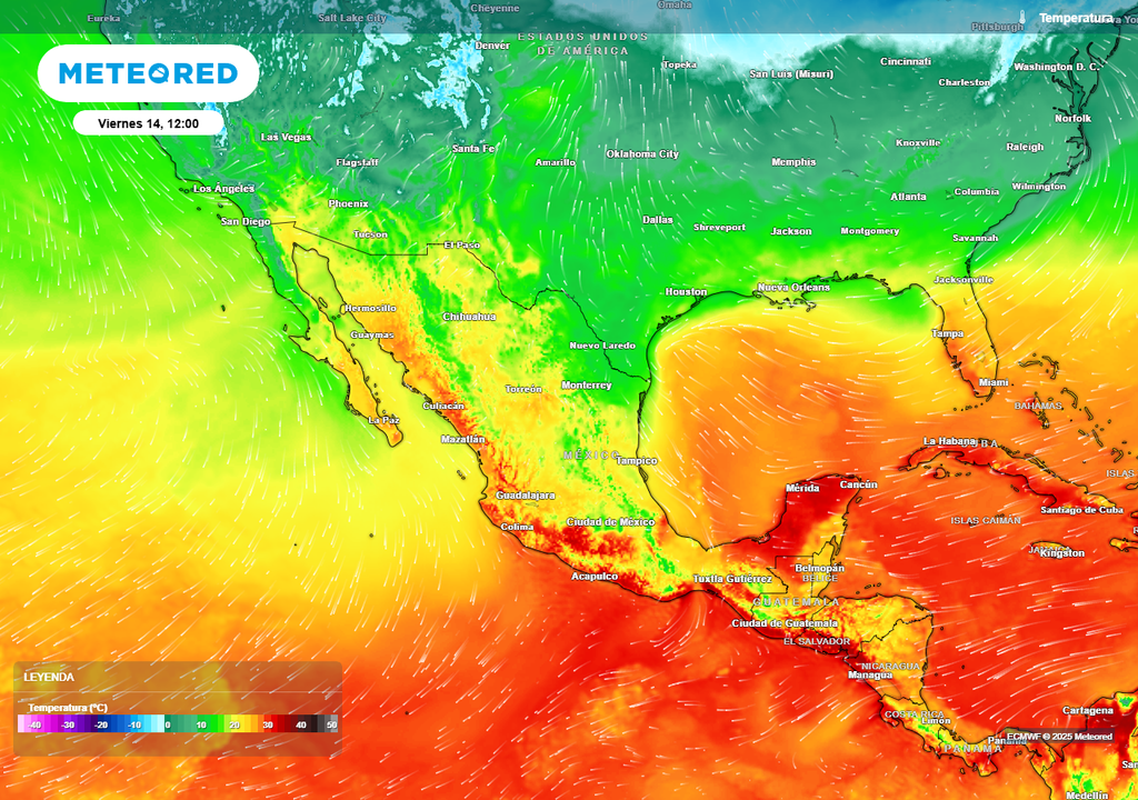 Pronóstico de temperaturas en grados Celsius