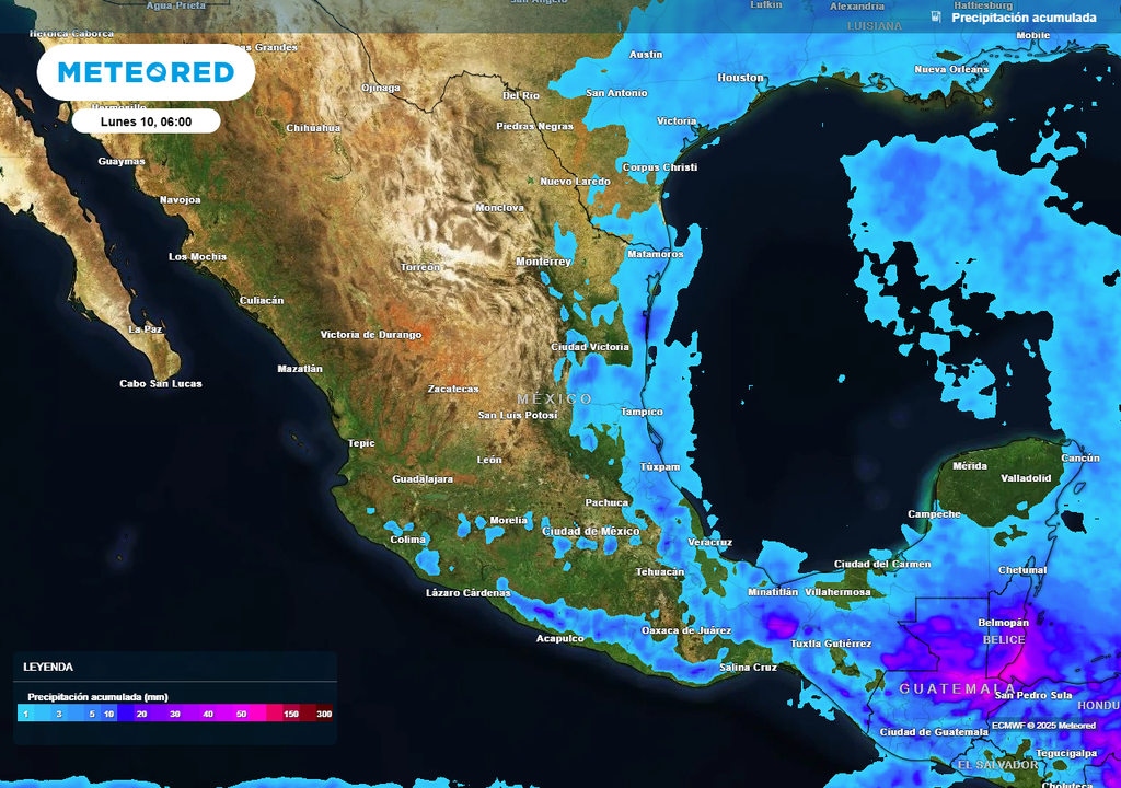 Pronóstico de precipitaciones acumuladas en milímetros