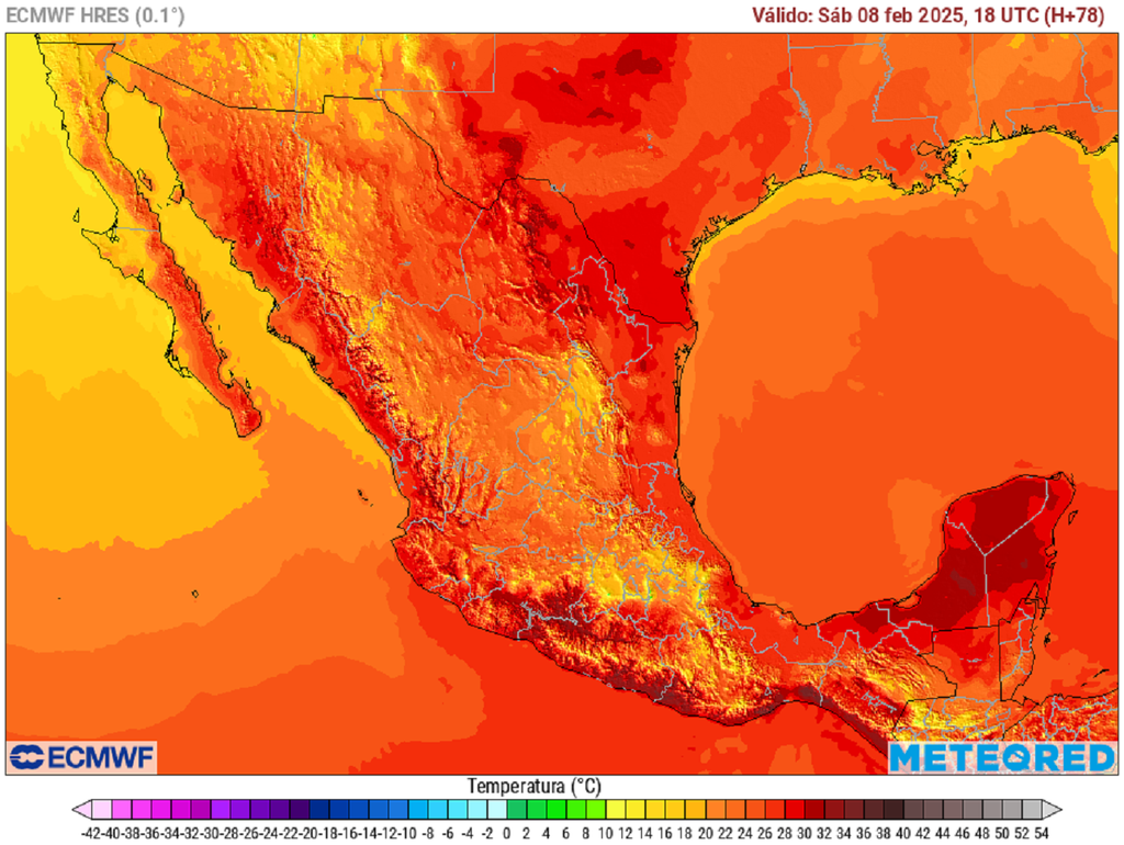 Pronóstico de temperaturas en grados Celsius