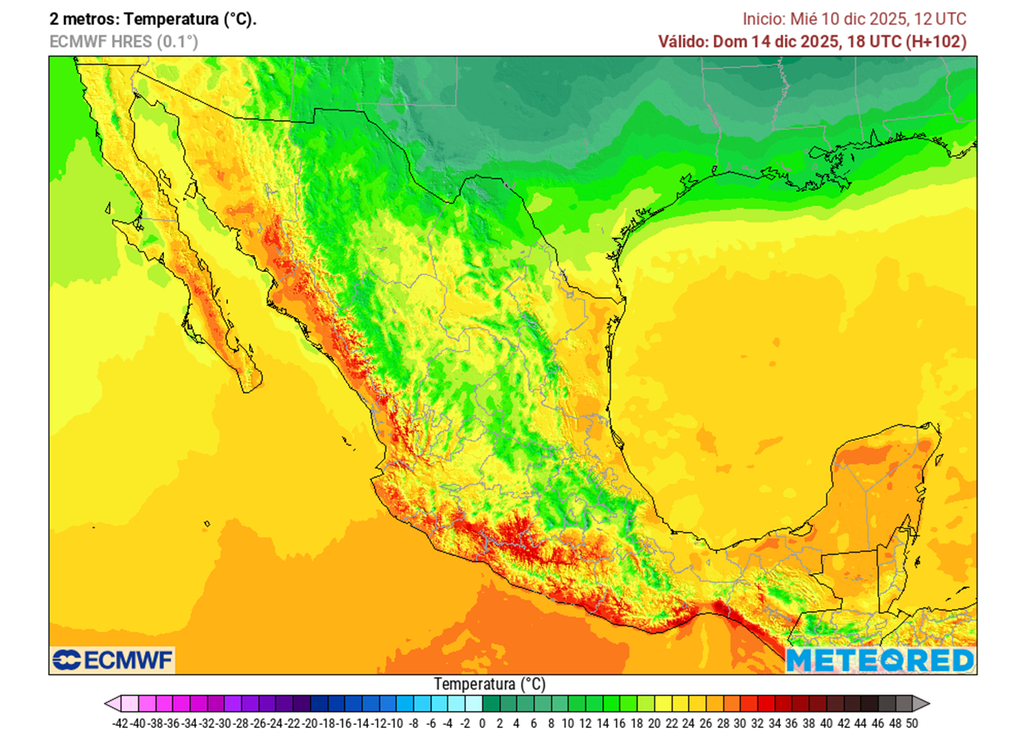 Pronóstico de temperaturas en grados Celsius Pronóstico de temperaturas en grados Celsius
