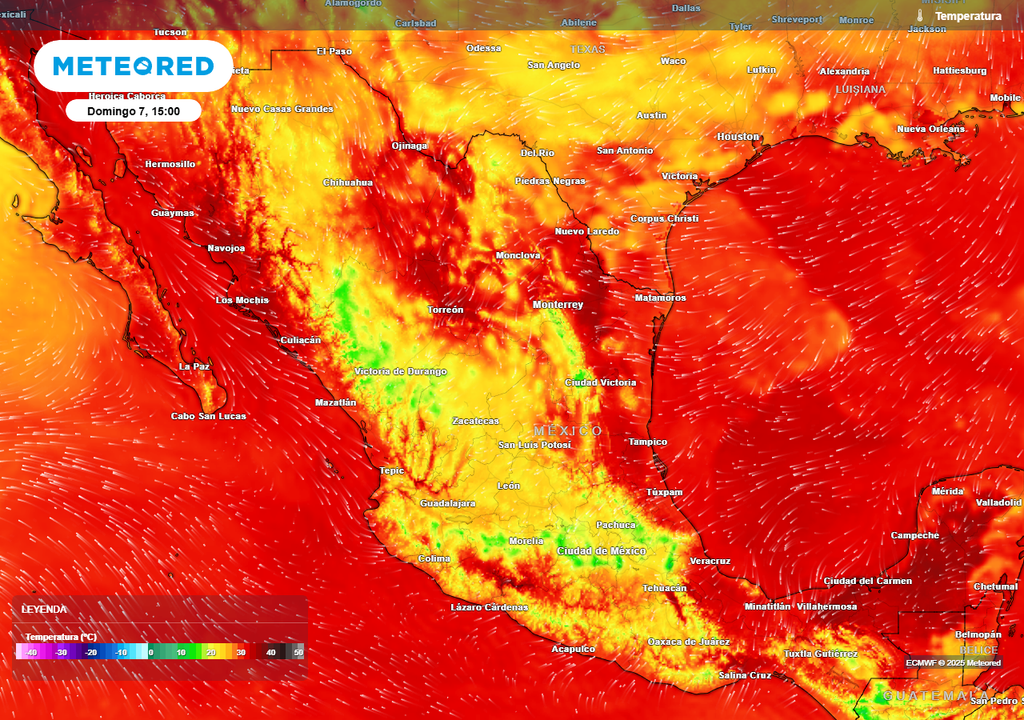 Pronóstico de temperaturas en grados Celsius