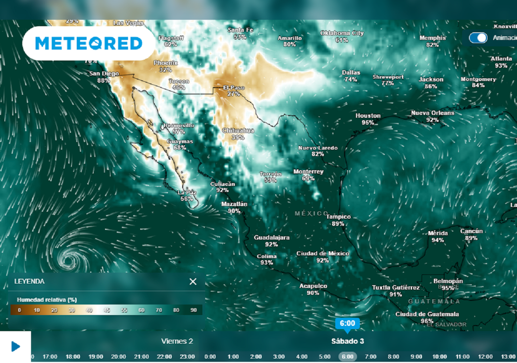 Elevados valores de humedad seguirán en México