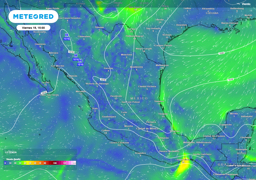 Pronóstico de viento y presión atmosférica Pronóstico de viento y presión atmosférica