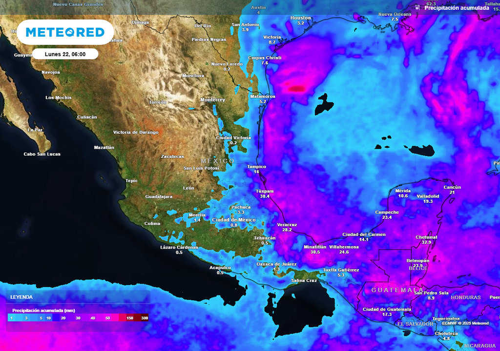 Pronóstico de lluvias acumuladas en milímetros Pronóstico de lluvias acumuladas en milímetros