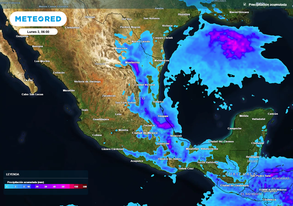 Pronóstico de lluvia acumulada en milímetros Pronóstico de lluvia acumulada en milímetros