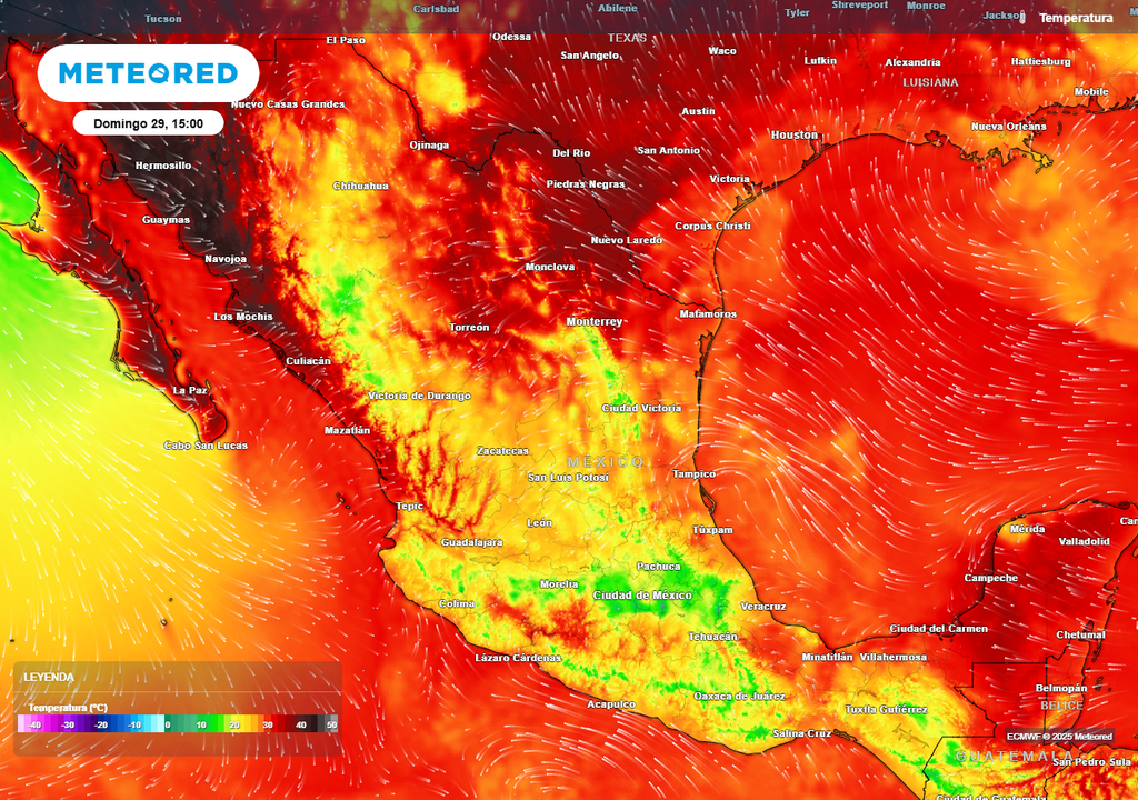 Pronóstico de temperaturas en grados Celsius