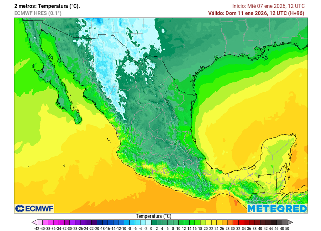 Pronóstico de temperaturas en grados Celsius Pronóstico de temperaturas en grados Celsius