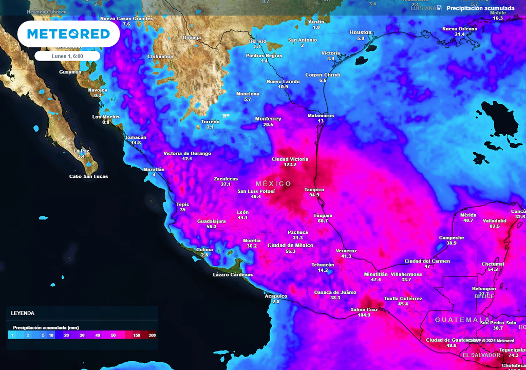 Temporal lluvioso con eventos torrenciales