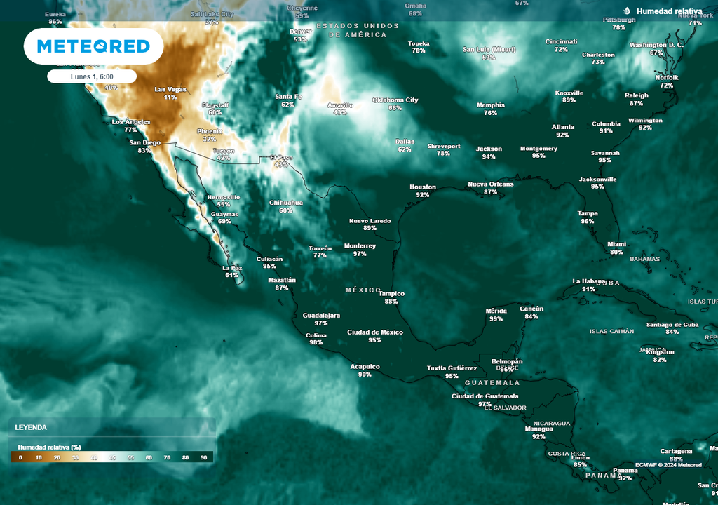 Gran humedad dominará a México