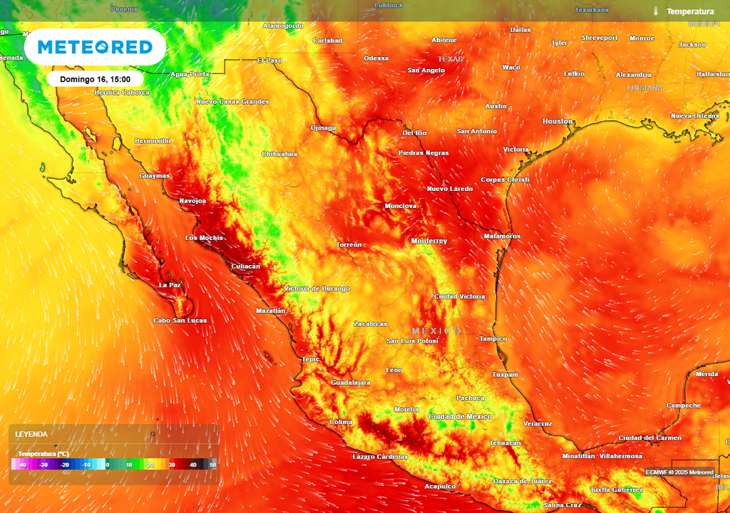 Pronóstico de temperaturas en grados Celsius