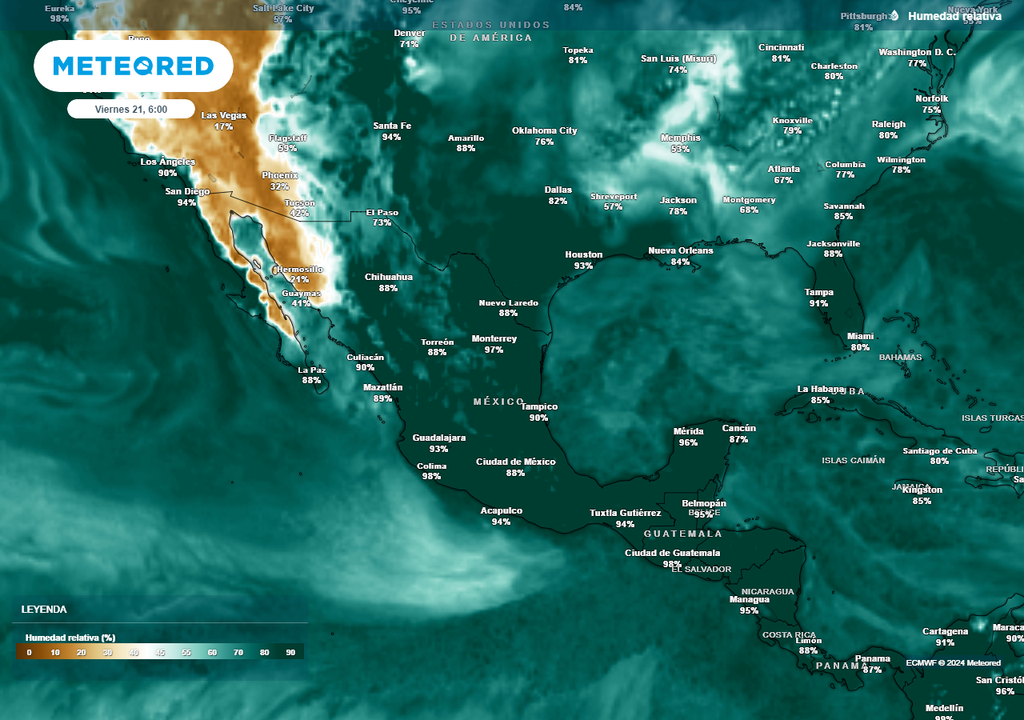 Gran cantidad de humedad en México