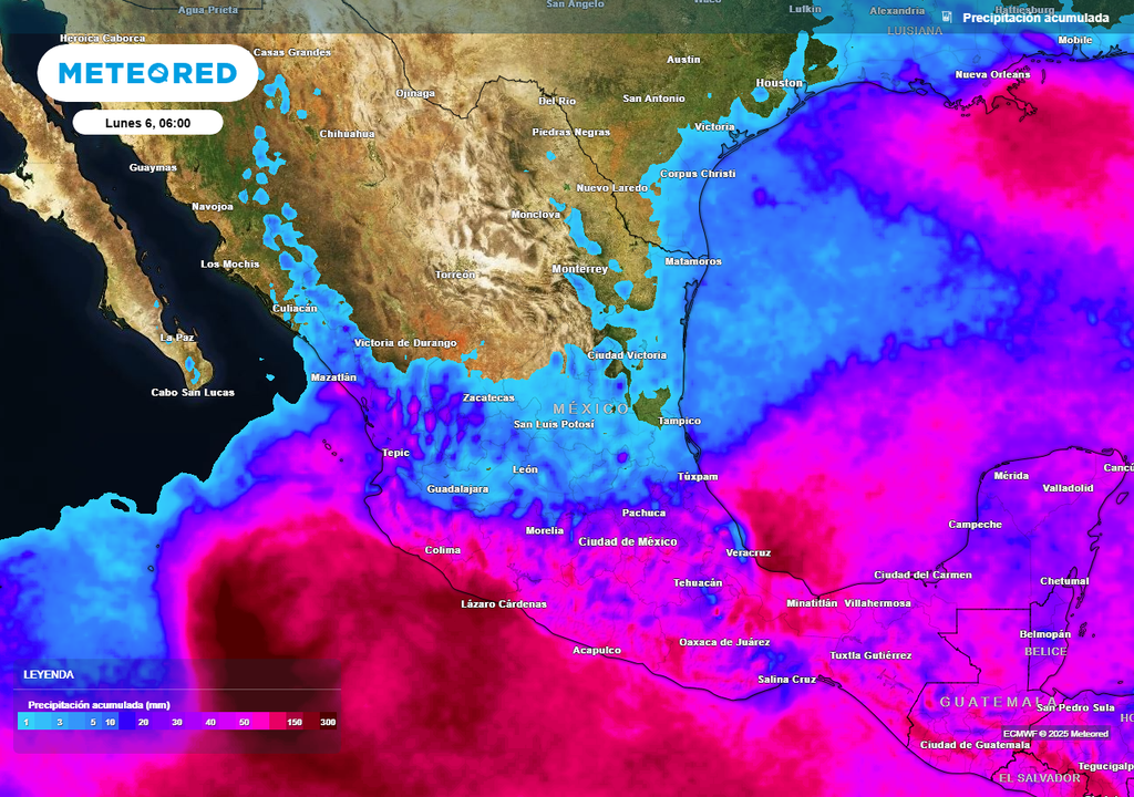 Acumulado de precipitaciones en milímetros