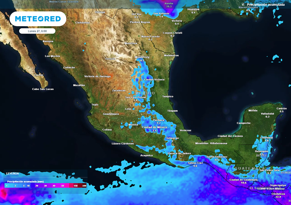 Acumulado de lluvias en milímetros Acumulado de lluvias en milímetros