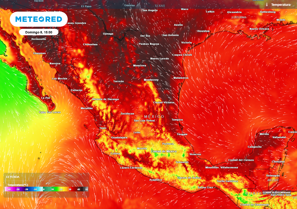 Pronóstico de temperaturas en grados Celsius