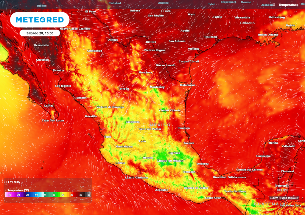 Pronóstico de temperaturas en grados Celsius