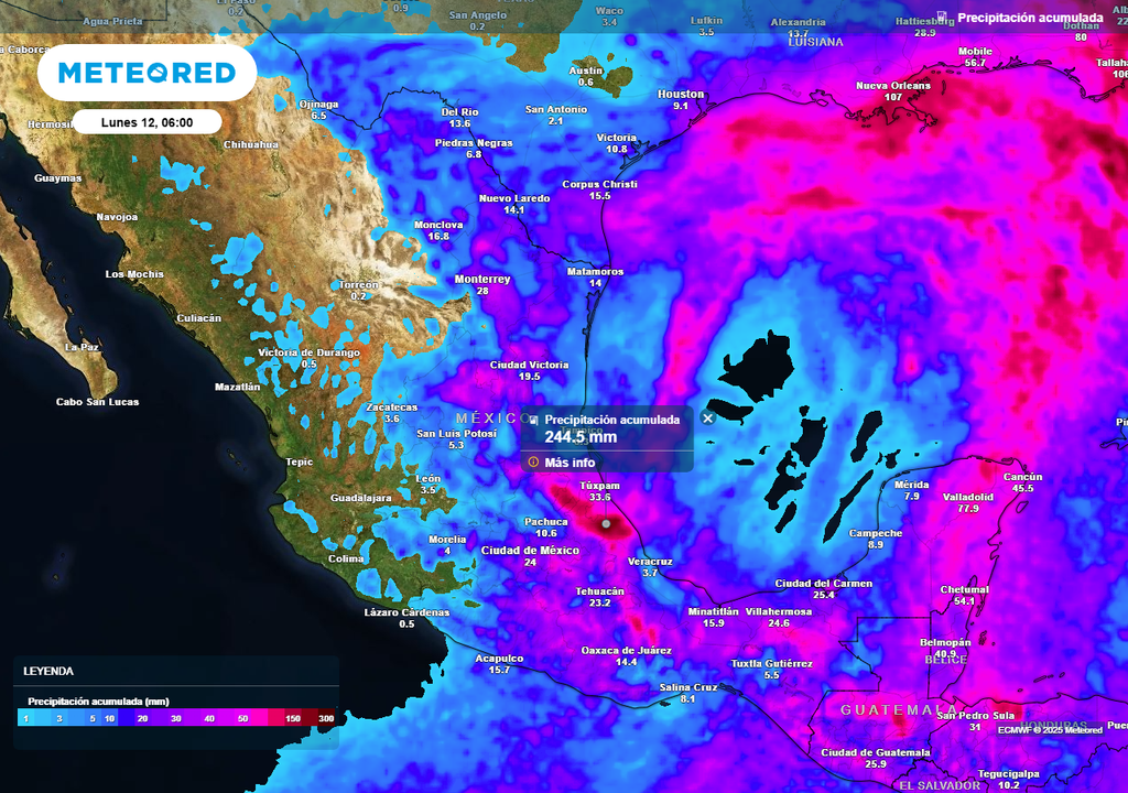 Pronóstico de lluvias acumuladas en milímetros Pronóstico de lluvias acumuladas en milímetros