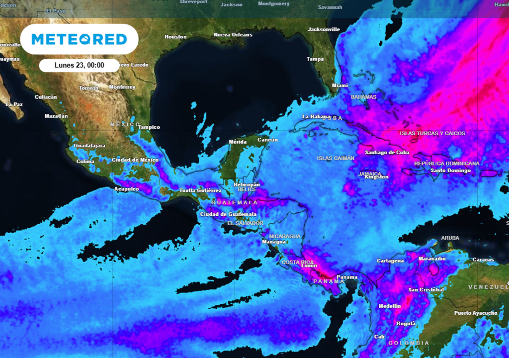 Pronóstico de lluvia acumulada para los próximos días en México.