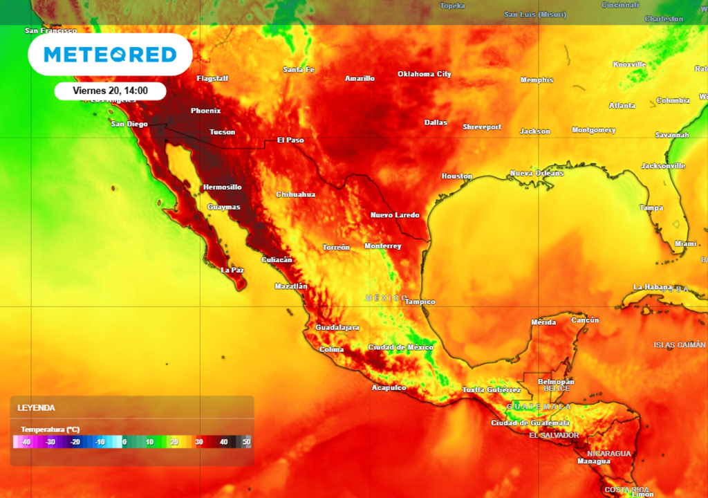 La temperaturas en el noroeste de México estarán alcanzando más de 40 °C.