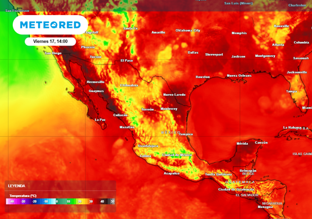 Calor Se pronostican temperaturas de hasta 45 °C en varios estados de México.