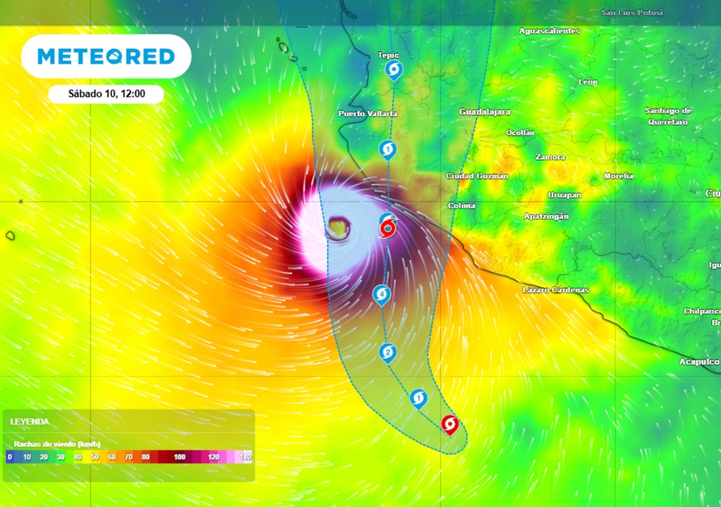 Viento El huracán "Simon" impactará el occidente de México.