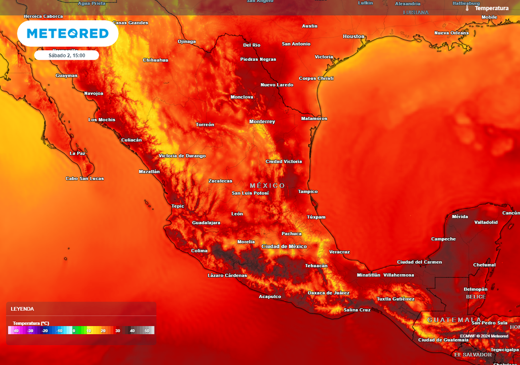 Temperaturas en grados Celsius; un poco menos de calor Temperaturas en grados Celsius; un poco menos de calor