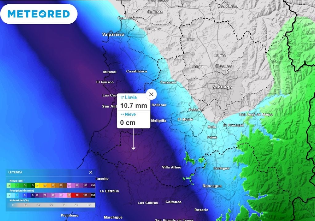 Nieve, precipitación y nubosidad ECMWF