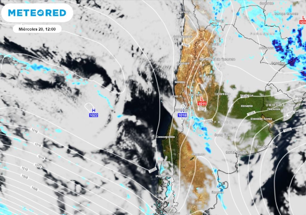 Posibles precipitaciones en cordillera de la RM