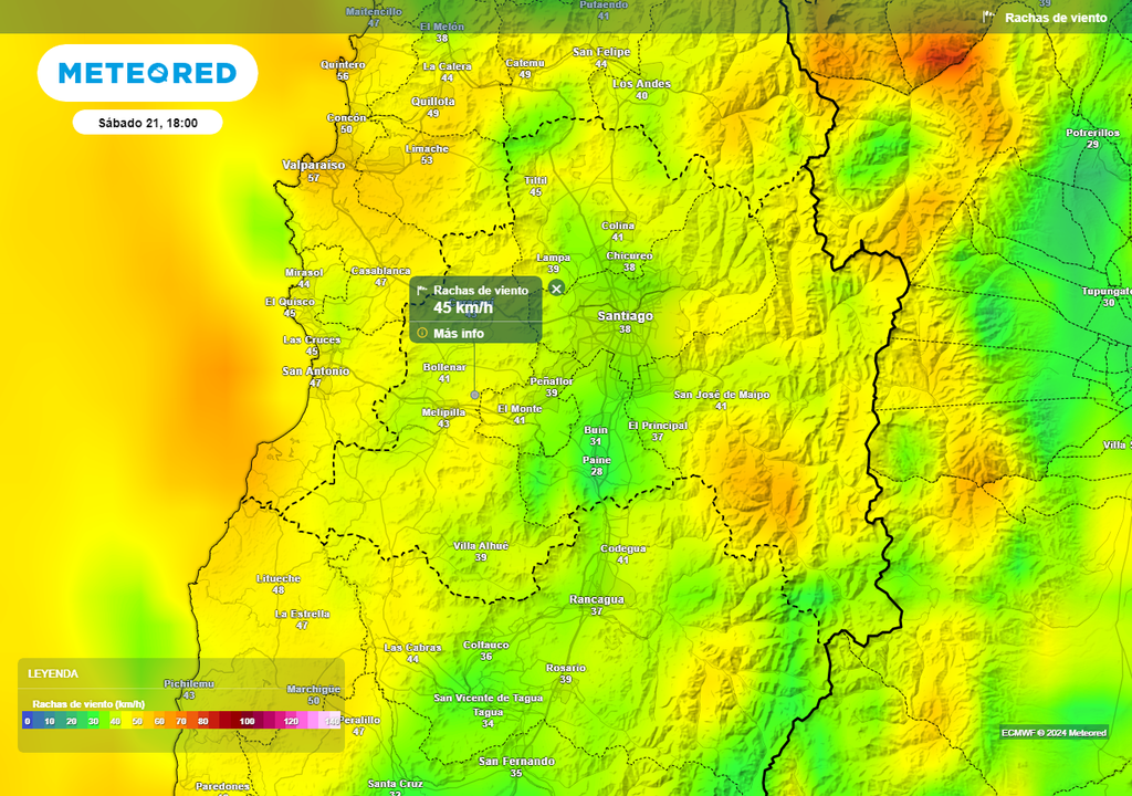 Rachas de viento ECMWF