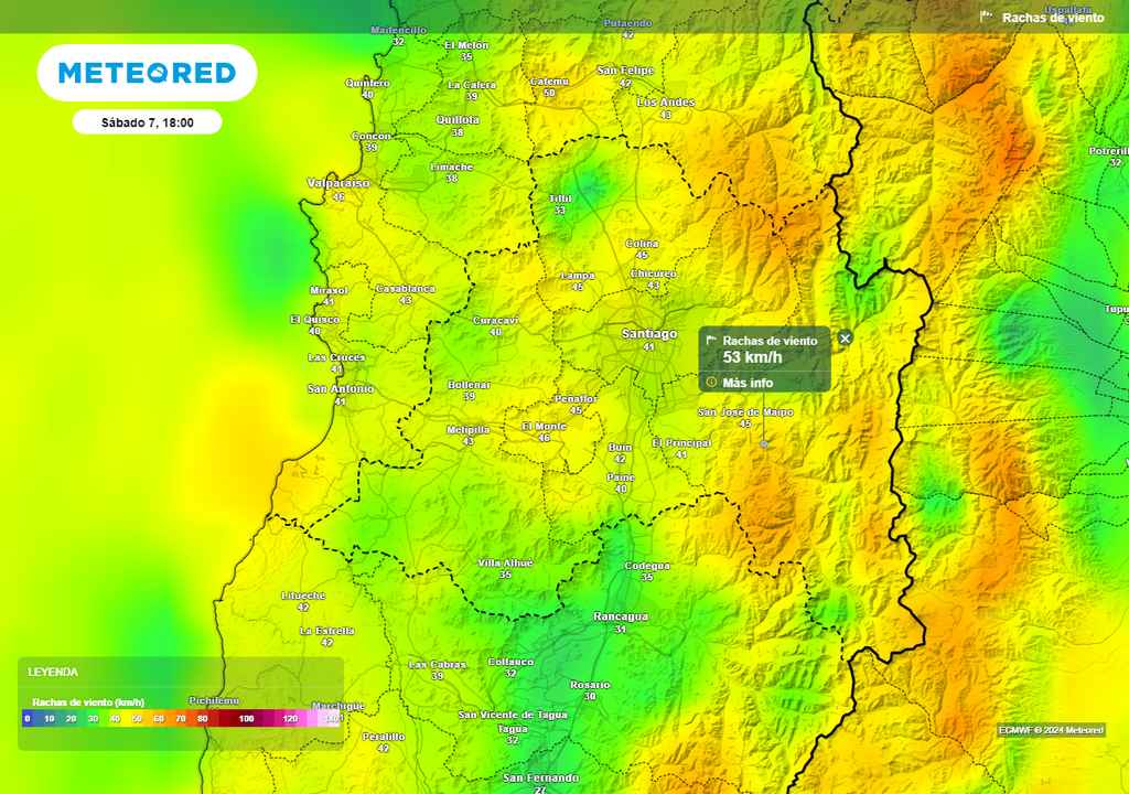 Rachas de viento ECMWF