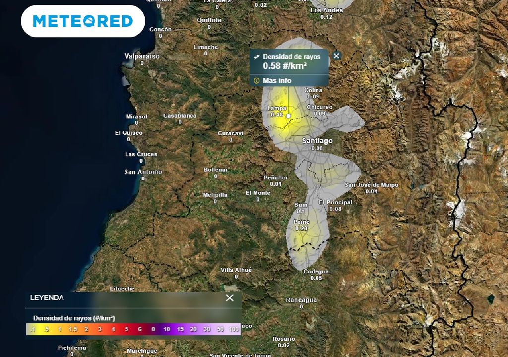 Densidad de rayos ECMWF Densidad de rayos ECMWF
