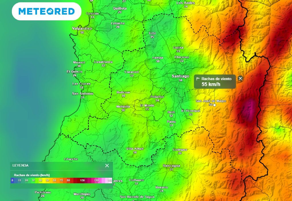 Rachas de viento ECMWF