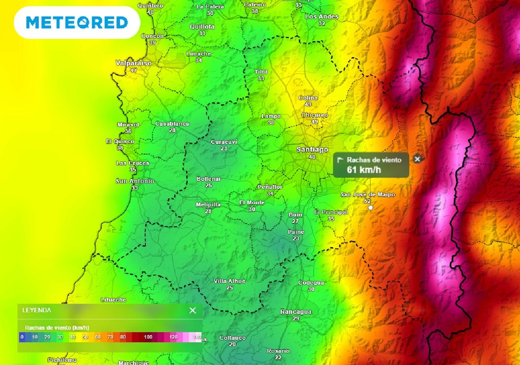 Rachas de viento ECMWF