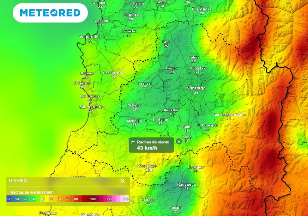 Rachas de viento ECMWF