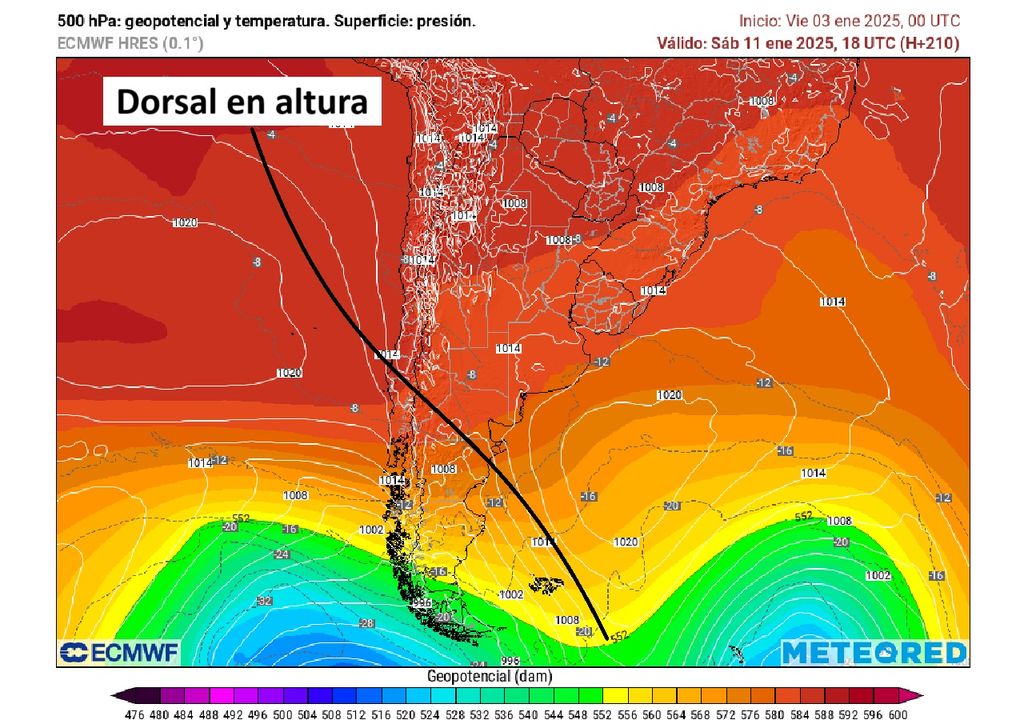 Altura geopotencial y temperatura en 500 hectopascales ECMWF Altura geopotencial y temperatura en 500 hectopascales ECMWF