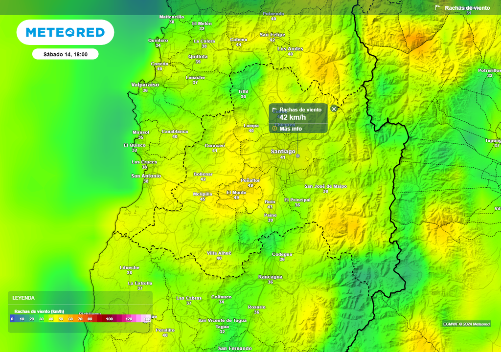 Rachas de viento ECMWF Rachas de viento ECMWF