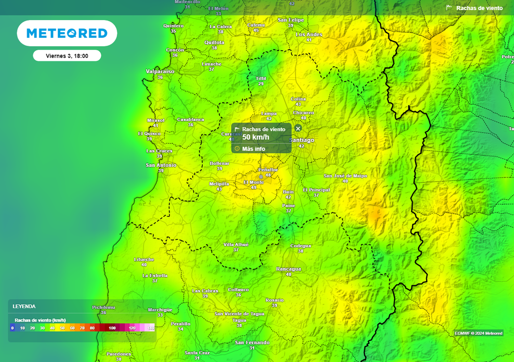 Rachas de viento ECMWF