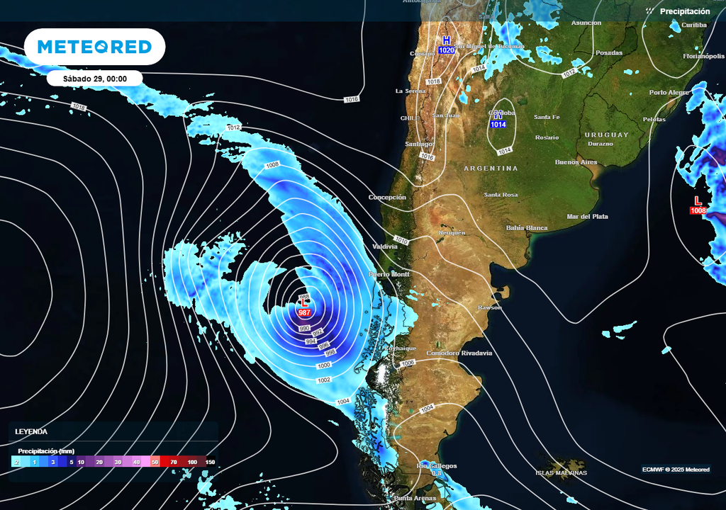 Precipitación sistema frontal, Santiago de Chile, Meteored Precipitación sistema frontal, Santiago de Chile, Meteored