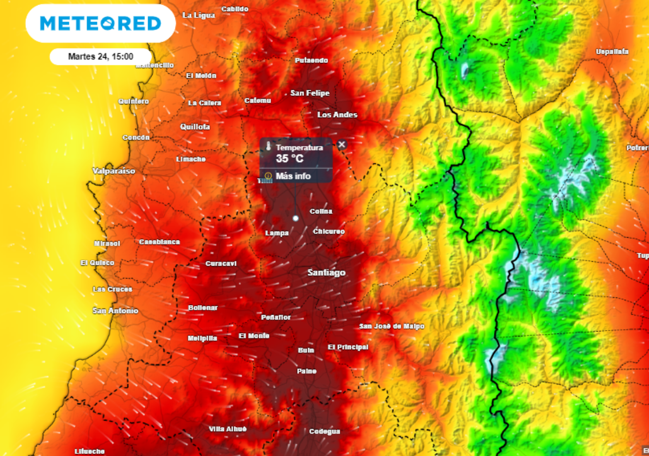Sectores del norte de la RM, como Lampa y Colina podrían estar superando los 35°C durante la tarde de este próximo martes, la sensación térmica será mucho mayor.