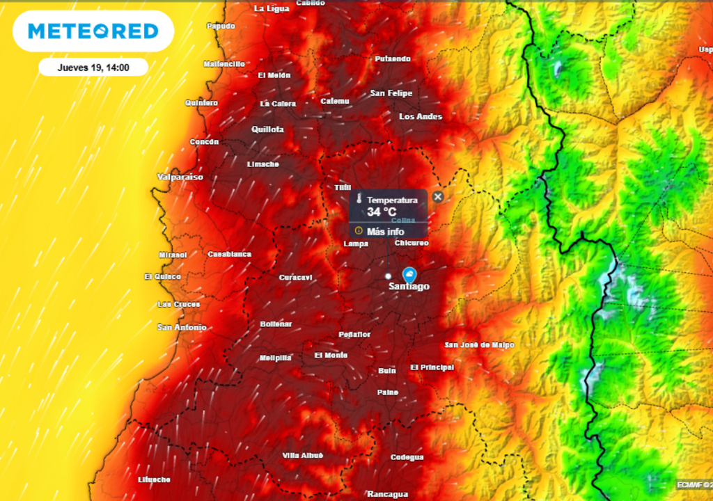 Altas temperaturas en Santiago