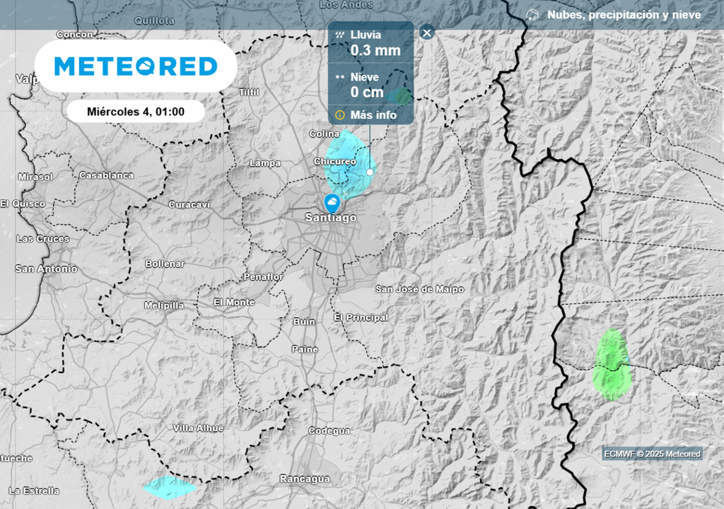 Cielo cubierto en Santiago