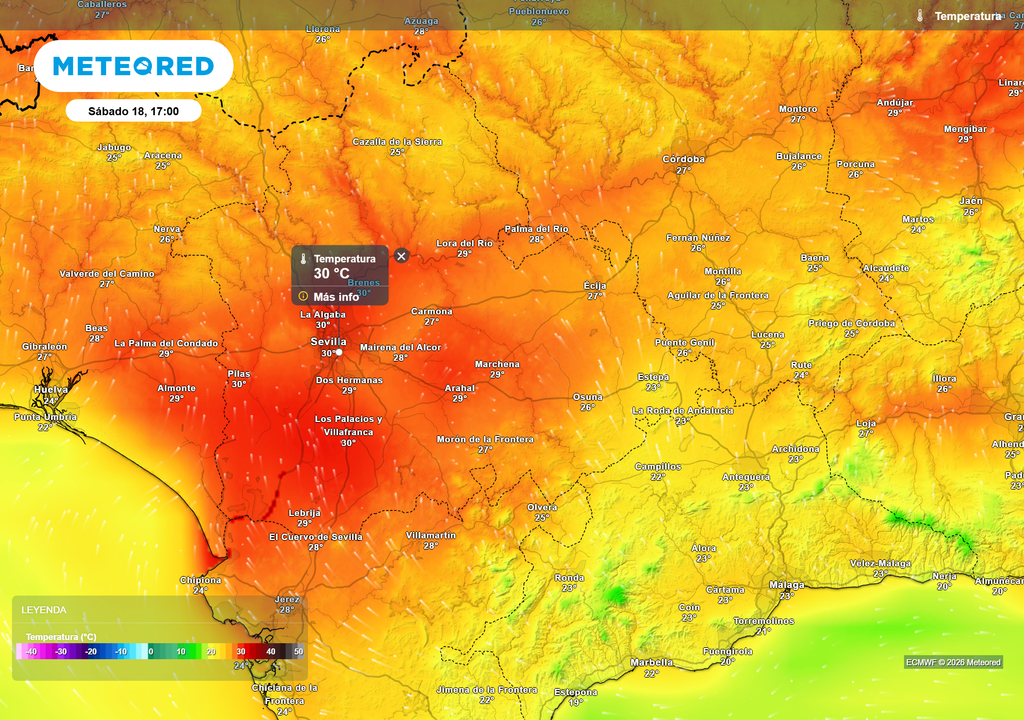 El fin de semana se pueden rozar o superar los 30 ºC en la capital andaluza.